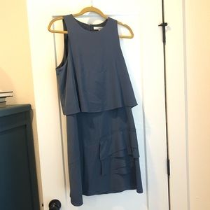 NWOT Tibi 100% Silk Slate Blue Shift Dress